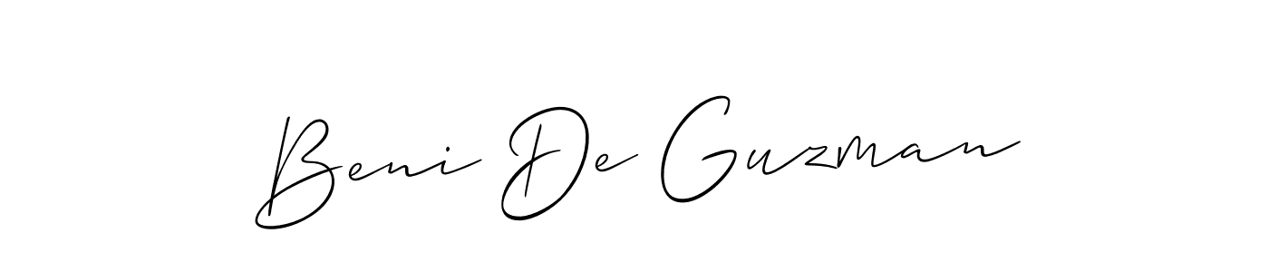 You should practise on your own different ways (Allison_Script) to write your name (Beni De Guzman) in signature. don't let someone else do it for you. Beni De Guzman signature style 2 images and pictures png