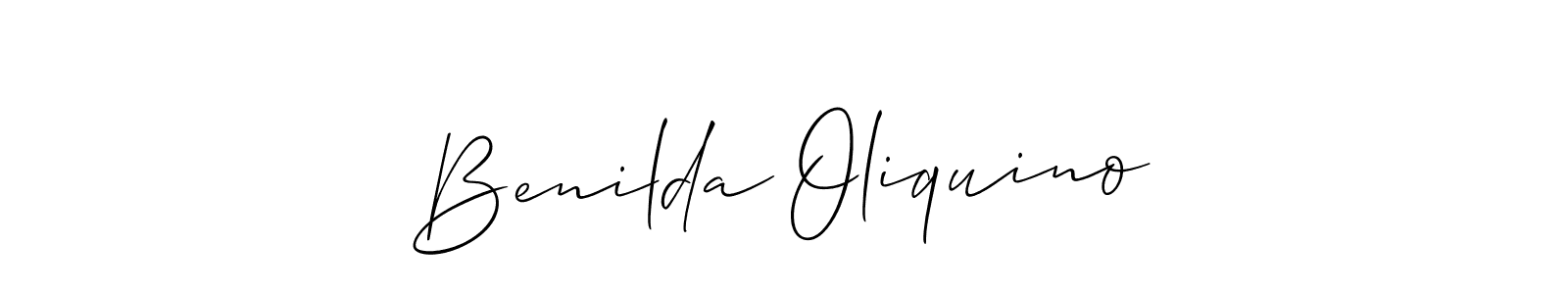 This is the best signature style for the Benilda Oliquino name. Also you like these signature font (Allison_Script). Mix name signature. Benilda Oliquino signature style 2 images and pictures png