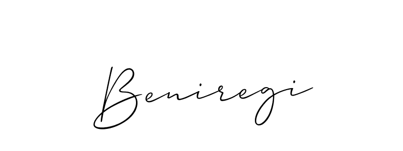 Design your own signature with our free online signature maker. With this signature software, you can create a handwritten (Allison_Script) signature for name Beniregi. Beniregi signature style 2 images and pictures png