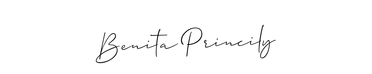 Similarly Allison_Script is the best handwritten signature design. Signature creator online .You can use it as an online autograph creator for name Benita Princily. Benita Princily signature style 2 images and pictures png