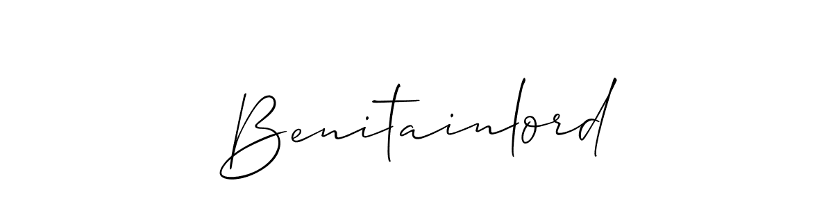Also You can easily find your signature by using the search form. We will create Benitainlord name handwritten signature images for you free of cost using Allison_Script sign style. Benitainlord signature style 2 images and pictures png