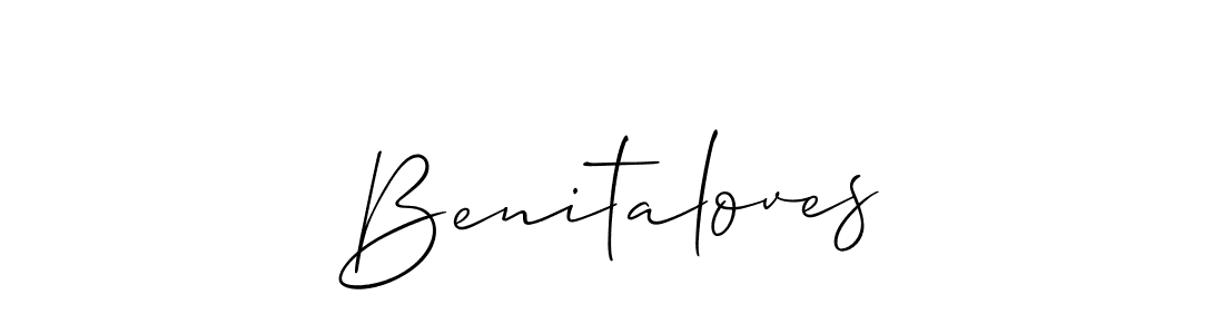 How to make Benitaloves signature? Allison_Script is a professional autograph style. Create handwritten signature for Benitaloves name. Benitaloves signature style 2 images and pictures png