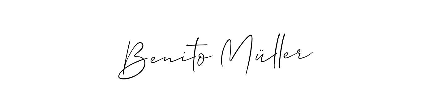 Benito Müller stylish signature style. Best Handwritten Sign (Allison_Script) for my name. Handwritten Signature Collection Ideas for my name Benito Müller. Benito Müller signature style 2 images and pictures png