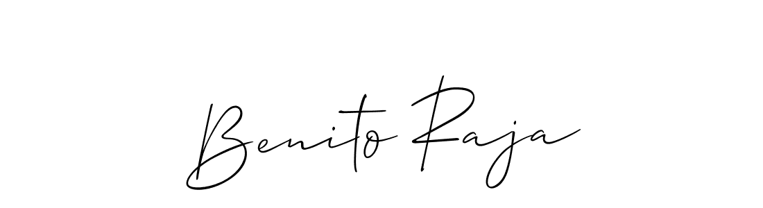 Allison_Script is a professional signature style that is perfect for those who want to add a touch of class to their signature. It is also a great choice for those who want to make their signature more unique. Get Benito Raja name to fancy signature for free. Benito Raja signature style 2 images and pictures png