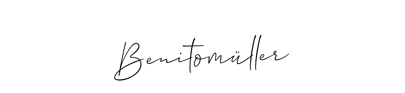 Make a beautiful signature design for name Benitomüller. With this signature (Allison_Script) style, you can create a handwritten signature for free. Benitomüller signature style 2 images and pictures png