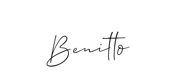 You should practise on your own different ways (Allison_Script) to write your name (Benitto) in signature. don't let someone else do it for you. Benitto signature style 2 images and pictures png