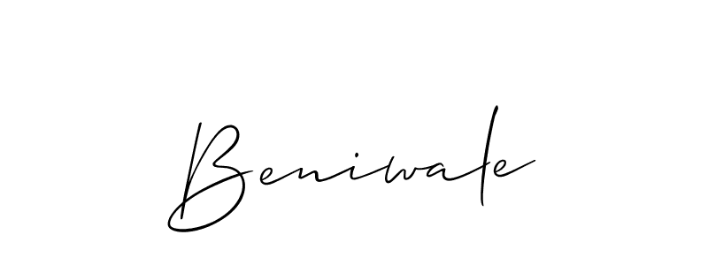 Use a signature maker to create a handwritten signature online. With this signature software, you can design (Allison_Script) your own signature for name Beniwale. Beniwale signature style 2 images and pictures png