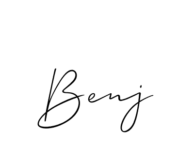 Design your own signature with our free online signature maker. With this signature software, you can create a handwritten (Allison_Script) signature for name Benj. Benj signature style 2 images and pictures png