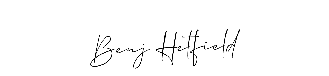 Design your own signature with our free online signature maker. With this signature software, you can create a handwritten (Allison_Script) signature for name Benj Hetfield. Benj Hetfield signature style 2 images and pictures png