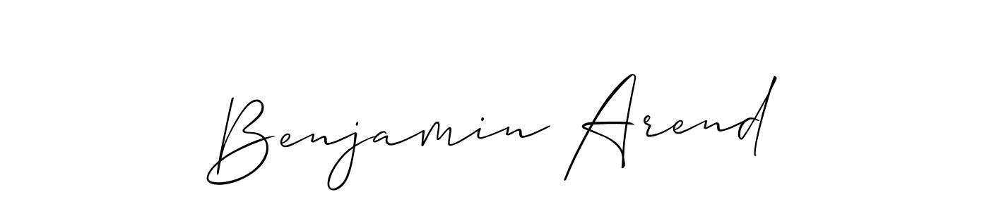 How to make Benjamin Arend name signature. Use Allison_Script style for creating short signs online. This is the latest handwritten sign. Benjamin Arend signature style 2 images and pictures png