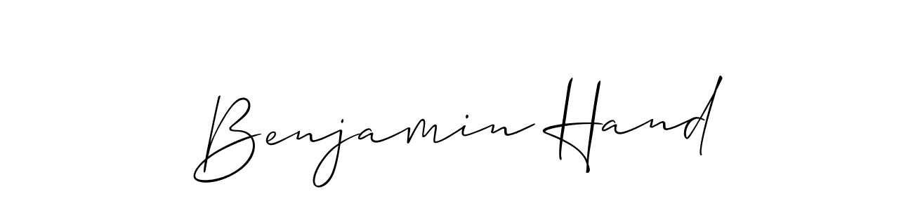 How to make Benjamin Hand name signature. Use Allison_Script style for creating short signs online. This is the latest handwritten sign. Benjamin Hand signature style 2 images and pictures png