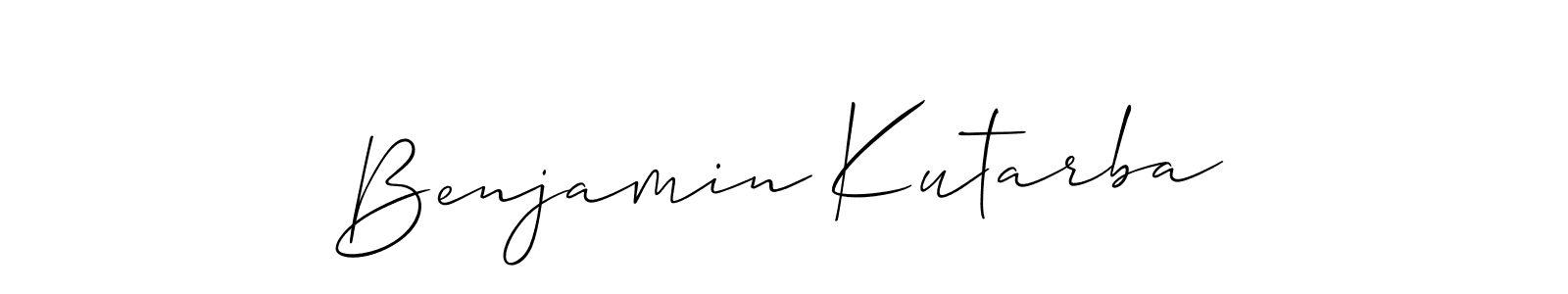 Allison_Script is a professional signature style that is perfect for those who want to add a touch of class to their signature. It is also a great choice for those who want to make their signature more unique. Get Benjamin Kutarba name to fancy signature for free. Benjamin Kutarba signature style 2 images and pictures png