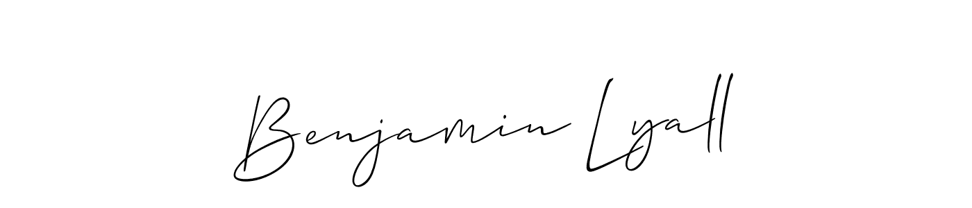 Create a beautiful signature design for name Benjamin Lyall. With this signature (Allison_Script) fonts, you can make a handwritten signature for free. Benjamin Lyall signature style 2 images and pictures png