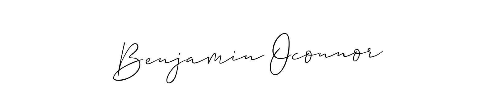 You should practise on your own different ways (Allison_Script) to write your name (Benjamin Oconnor) in signature. don't let someone else do it for you. Benjamin Oconnor signature style 2 images and pictures png