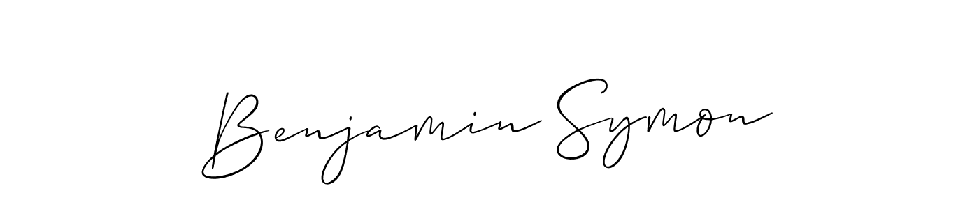 Benjamin Symon stylish signature style. Best Handwritten Sign (Allison_Script) for my name. Handwritten Signature Collection Ideas for my name Benjamin Symon. Benjamin Symon signature style 2 images and pictures png