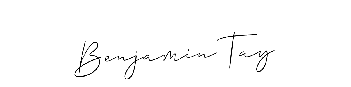 The best way (Allison_Script) to make a short signature is to pick only two or three words in your name. The name Benjamin Tay include a total of six letters. For converting this name. Benjamin Tay signature style 2 images and pictures png