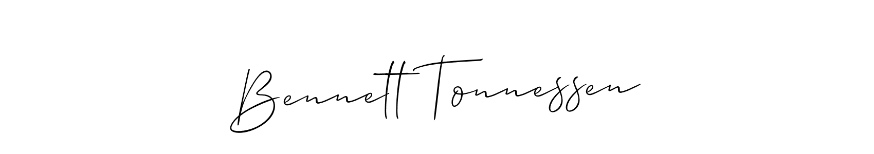 Create a beautiful signature design for name Bennett Tonnessen. With this signature (Allison_Script) fonts, you can make a handwritten signature for free. Bennett Tonnessen signature style 2 images and pictures png