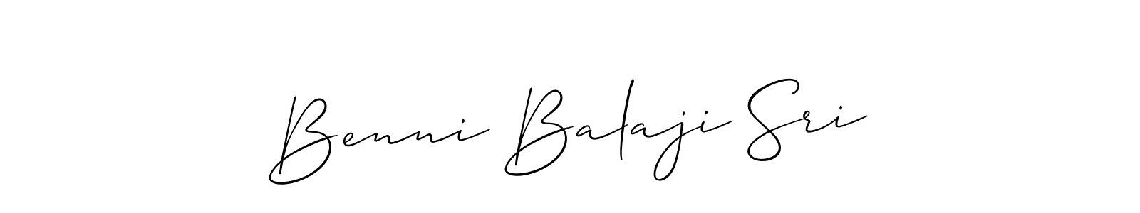 Use a signature maker to create a handwritten signature online. With this signature software, you can design (Allison_Script) your own signature for name Benni Balaji Sri. Benni Balaji Sri signature style 2 images and pictures png