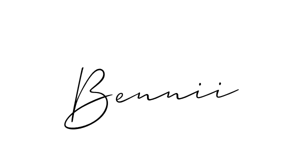 Make a beautiful signature design for name Bennii. With this signature (Allison_Script) style, you can create a handwritten signature for free. Bennii signature style 2 images and pictures png