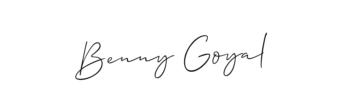 Create a beautiful signature design for name Benny Goyal. With this signature (Allison_Script) fonts, you can make a handwritten signature for free. Benny Goyal signature style 2 images and pictures png
