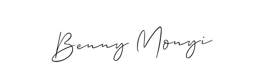 Create a beautiful signature design for name Benny Monyi. With this signature (Allison_Script) fonts, you can make a handwritten signature for free. Benny Monyi signature style 2 images and pictures png