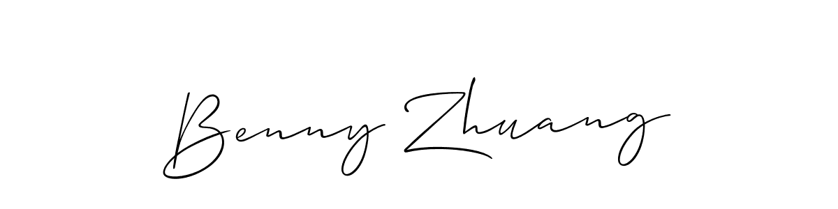 Use a signature maker to create a handwritten signature online. With this signature software, you can design (Allison_Script) your own signature for name Benny Zhuang. Benny Zhuang signature style 2 images and pictures png