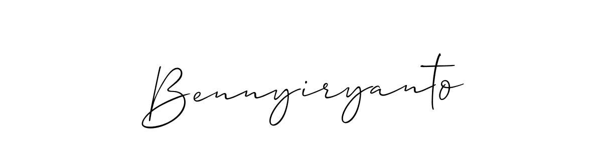 Make a beautiful signature design for name Bennyiryanto. With this signature (Allison_Script) style, you can create a handwritten signature for free. Bennyiryanto signature style 2 images and pictures png