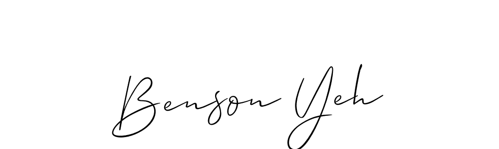 Design your own signature with our free online signature maker. With this signature software, you can create a handwritten (Allison_Script) signature for name Benson Yeh. Benson Yeh signature style 2 images and pictures png
