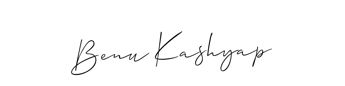 Allison_Script is a professional signature style that is perfect for those who want to add a touch of class to their signature. It is also a great choice for those who want to make their signature more unique. Get Benu Kashyap name to fancy signature for free. Benu Kashyap signature style 2 images and pictures png