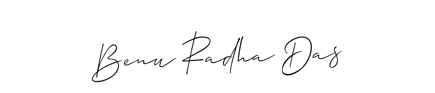 You should practise on your own different ways (Allison_Script) to write your name (Benu Radha Das) in signature. don't let someone else do it for you. Benu Radha Das signature style 2 images and pictures png