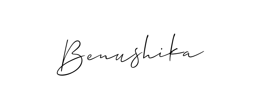 Benushika stylish signature style. Best Handwritten Sign (Allison_Script) for my name. Handwritten Signature Collection Ideas for my name Benushika. Benushika signature style 2 images and pictures png