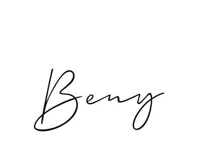 You should practise on your own different ways (Allison_Script) to write your name (Beny) in signature. don't let someone else do it for you. Beny signature style 2 images and pictures png