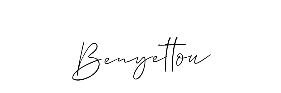 How to make Benyettou name signature. Use Allison_Script style for creating short signs online. This is the latest handwritten sign. Benyettou signature style 2 images and pictures png