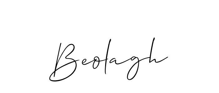 Make a beautiful signature design for name Beolagh. With this signature (Allison_Script) style, you can create a handwritten signature for free. Beolagh signature style 2 images and pictures png