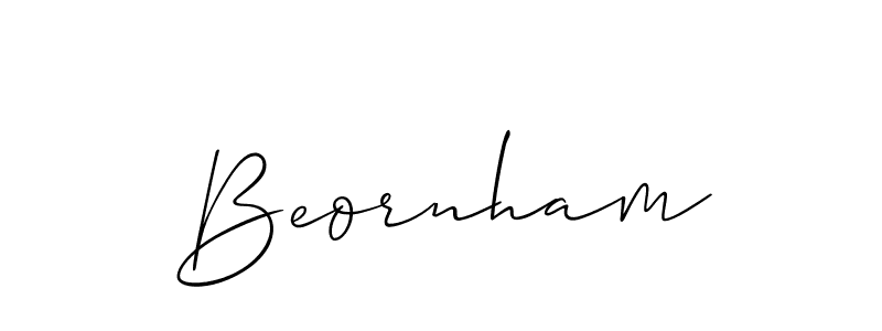 Use a signature maker to create a handwritten signature online. With this signature software, you can design (Allison_Script) your own signature for name Beornham. Beornham signature style 2 images and pictures png