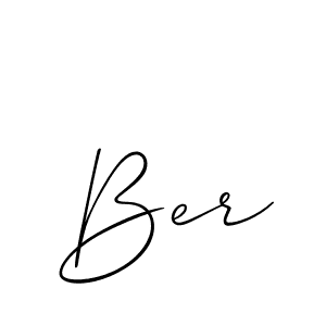 Design your own signature with our free online signature maker. With this signature software, you can create a handwritten (Allison_Script) signature for name Ber. Ber signature style 2 images and pictures png