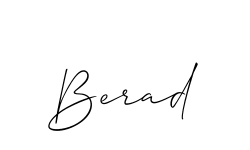 The best way (Allison_Script) to make a short signature is to pick only two or three words in your name. The name Berad include a total of six letters. For converting this name. Berad signature style 2 images and pictures png