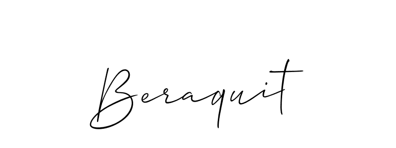 How to Draw Beraquit signature style? Allison_Script is a latest design signature styles for name Beraquit. Beraquit signature style 2 images and pictures png