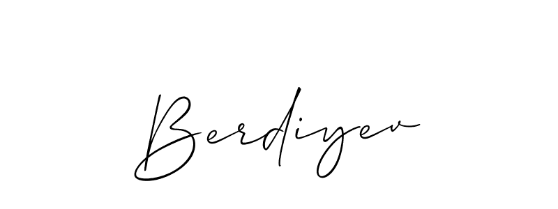 Design your own signature with our free online signature maker. With this signature software, you can create a handwritten (Allison_Script) signature for name Berdiyev. Berdiyev signature style 2 images and pictures png