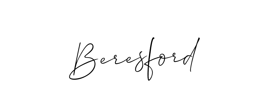 You should practise on your own different ways (Allison_Script) to write your name (Beresford) in signature. don't let someone else do it for you. Beresford signature style 2 images and pictures png