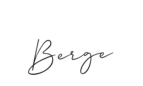 You should practise on your own different ways (Allison_Script) to write your name (Berge) in signature. don't let someone else do it for you. Berge signature style 2 images and pictures png