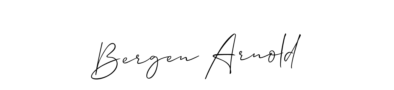 How to make Bergen Arnold name signature. Use Allison_Script style for creating short signs online. This is the latest handwritten sign. Bergen Arnold signature style 2 images and pictures png