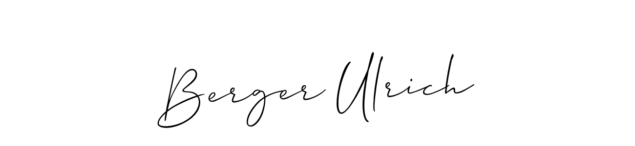 Use a signature maker to create a handwritten signature online. With this signature software, you can design (Allison_Script) your own signature for name Berger Ulrich. Berger Ulrich signature style 2 images and pictures png