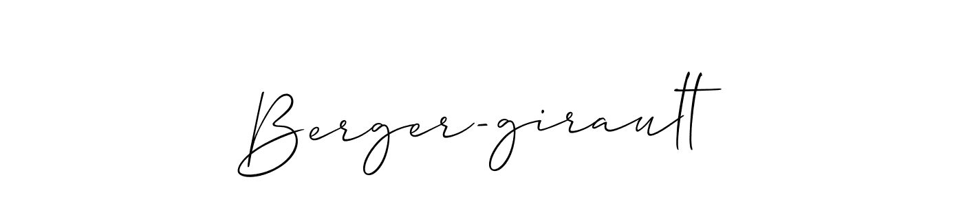 How to make Berger-girault signature? Allison_Script is a professional autograph style. Create handwritten signature for Berger-girault name. Berger-girault signature style 2 images and pictures png