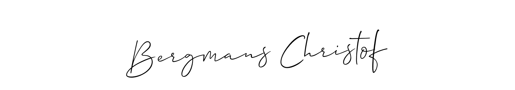 Use a signature maker to create a handwritten signature online. With this signature software, you can design (Allison_Script) your own signature for name Bergmans Christof. Bergmans Christof signature style 2 images and pictures png