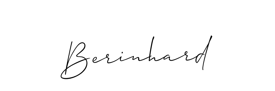 Use a signature maker to create a handwritten signature online. With this signature software, you can design (Allison_Script) your own signature for name Berinhard. Berinhard signature style 2 images and pictures png