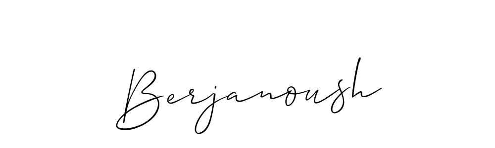 Make a beautiful signature design for name Berjanoush. With this signature (Allison_Script) style, you can create a handwritten signature for free. Berjanoush signature style 2 images and pictures png