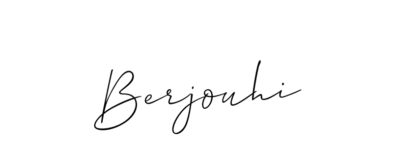 The best way (Allison_Script) to make a short signature is to pick only two or three words in your name. The name Berjouhi include a total of six letters. For converting this name. Berjouhi signature style 2 images and pictures png