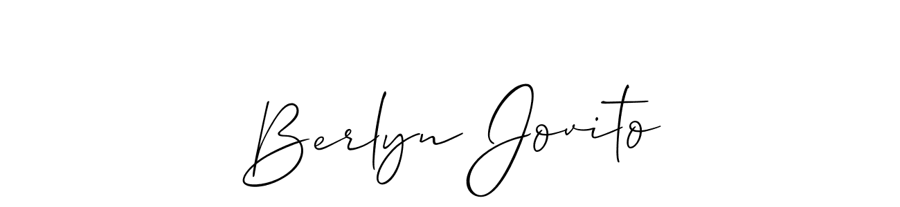 It looks lik you need a new signature style for name Berlyn Jovito. Design unique handwritten (Allison_Script) signature with our free signature maker in just a few clicks. Berlyn Jovito signature style 2 images and pictures png