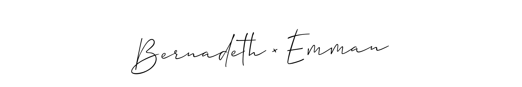 You should practise on your own different ways (Allison_Script) to write your name (Bernadeth × Emman) in signature. don't let someone else do it for you. Bernadeth × Emman signature style 2 images and pictures png